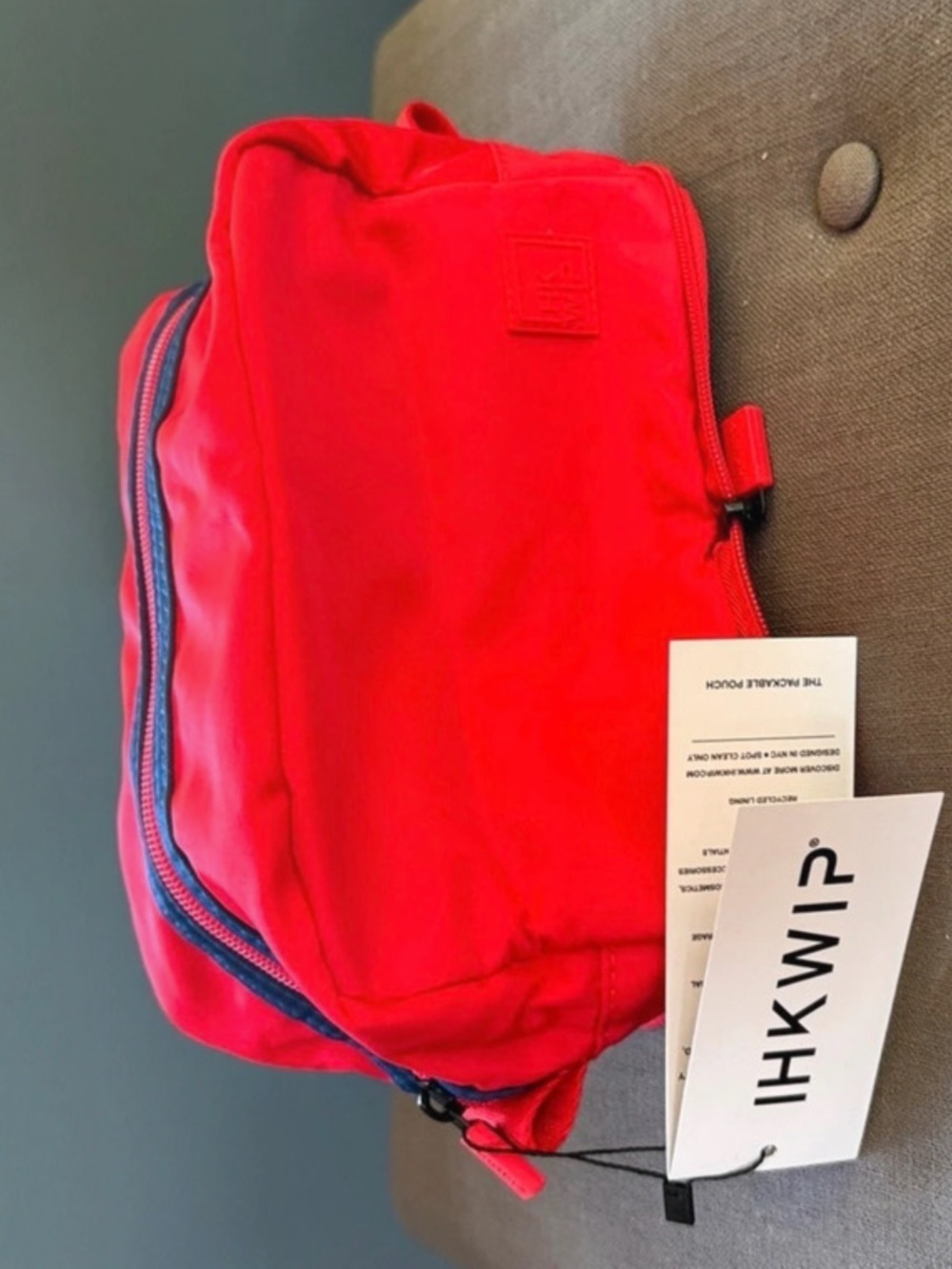 “NWT” IHKWIP Packable XL Cosmetic Travel Case.  Neon Orange